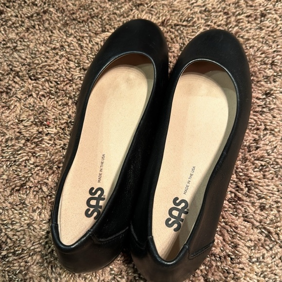 SAS Black Leather Scenic Ballet Flats Size 7.5 S - Picture 8 of 11
